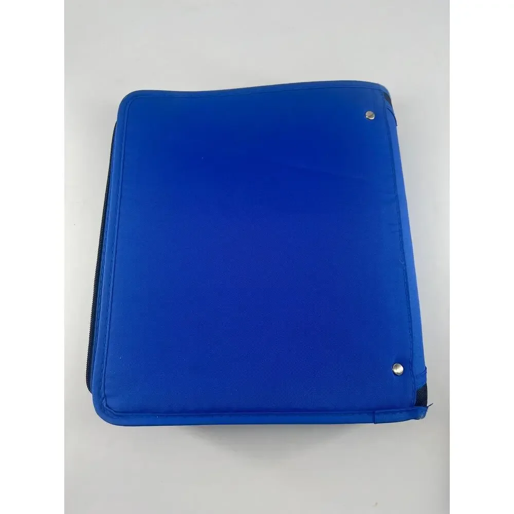 Five Star Folder Pencil Holder School  Blue Black College Zipper Binder Durable